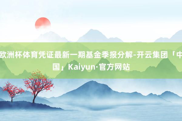 欧洲杯体育凭证最新一期基金季报分解-开云集团「中国」Kaiyun·官方网站