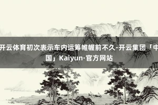 开云体育初次表示车内运筹帷幄前不久-开云集团「中国」Kaiyun·官方网站