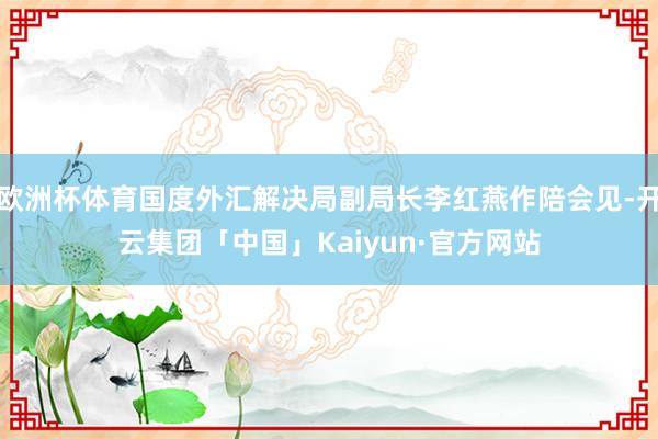 欧洲杯体育国度外汇解决局副局长李红燕作陪会见-开云集团「中国」Kaiyun·官方网站