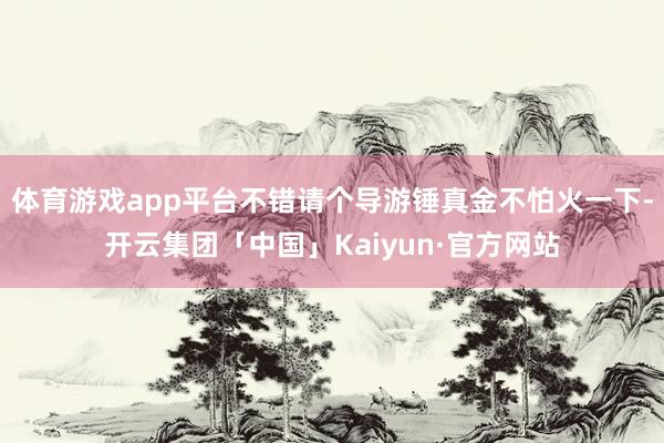 体育游戏app平台不错请个导游锤真金不怕火一下-开云集团「中国」Kaiyun·官方网站