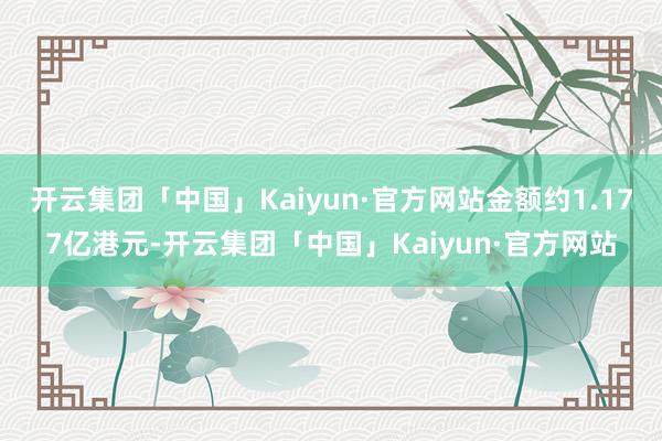 开云集团「中国」Kaiyun·官方网站金额约1.177亿港元-开云集团「中国」Kaiyun·官方网站