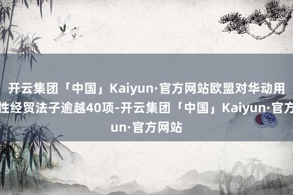 开云集团「中国」Kaiyun·官方网站欧盟对华动用收尾性经贸法子逾越40项-开云集团「中国」Kaiyun·官方网站