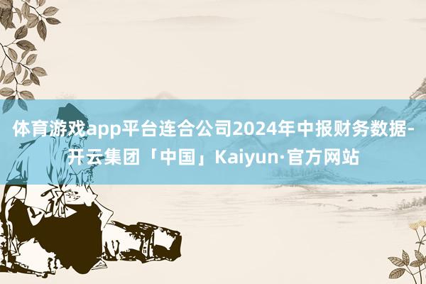 体育游戏app平台连合公司2024年中报财务数据-开云集团「中国」Kaiyun·官方网站