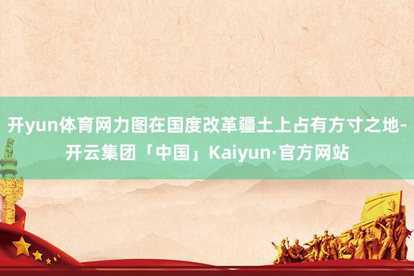 开yun体育网力图在国度改革疆土上占有方寸之地-开云集团「中国」Kaiyun·官方网站