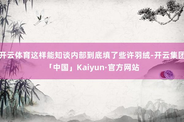 开云体育这样能知谈内部到底填了些许羽绒-开云集团「中国」Kaiyun·官方网站