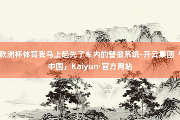 欧洲杯体育我马上起先了车内的警报系统-开云集团「中国」Kaiyun·官方网站